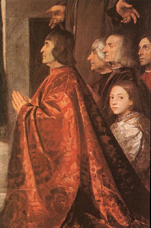 TIZIANO Vecellio Madonna with Saints and Members of the Pesaro Family (detail) wt china oil painting image
